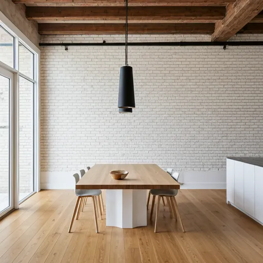 Estudio con ladrillo visto blanco — Lumina Studio